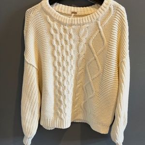 Free People Mixed Cable Knit Pullover size small